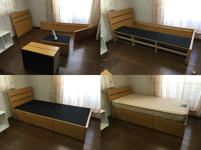 シングルベッドチェストタイプの引越し画像